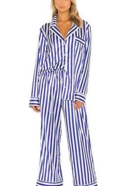 Show Me Your MuMu Blue and White Striped Pajama Set